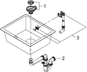 Grohe Kompositspüle K700U 533x457mm granit grau