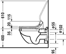 Duravit Wand-WC STARCK 3 tief, 370x620mm weiß WG