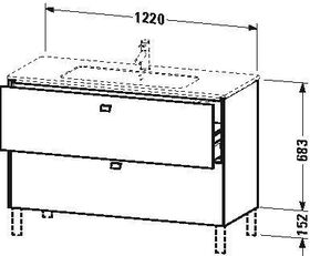 Duravit Waschtischunterbau BRIOSO Griffe Frontfarbe 683x1220x479mm ta matt