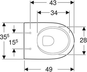 Geberit Wand-Tiefspül-WC RENOVA COMPACT verkürzte Ausladung, Rimfree weiß