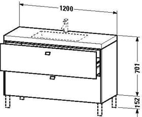 Duravit Waschtischunterbau BRIOSO 701x1200x480mm WT Vero Air 3 HL we ma