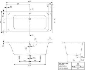 V&B Whirlpoolsystem ARCHITECTURA m BW R-eck 170x80 Tech. Pos 2 we