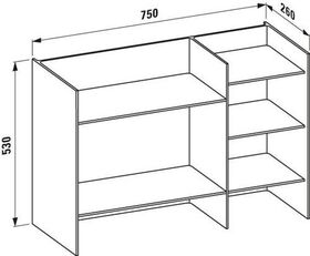 Laufen Regal KARTELL 750x265x530mm rauchgrau