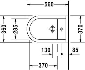 Duravit Stand-Bidet STARCK 3 m ÜL HLB 360x560mm 1 Hahnloch weiß WG