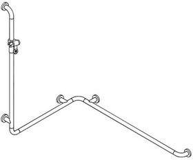 Hewi Duschhandlauf SERIE 801 se 1100mm waagerecht 762/962mm lichtgrau