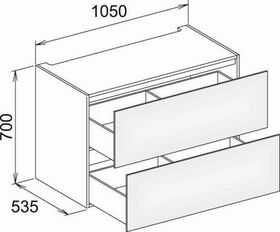 Keuco Unterbauschrank EDITION 11 PLANNIN 1050x700x535mm m LED-I-Bel trü