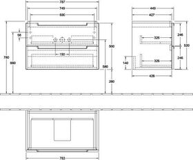 V&B Waschtischunterschrank SUBWAY 2.0 f Schrank-WT 787x520x449mm we matt