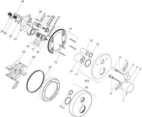 Thermostat AXOR UNO2 UP m Ab u Umstellven bru black chrome