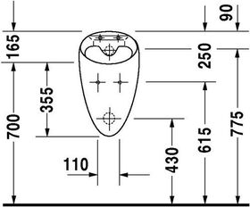 Duravit Urinal STARCK 1 320x285mm für Deckel ohne Fliege weiß WG