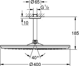 GROHE Kopfbrauseset Rainshower C 400 Deckenauslass 142mm chr