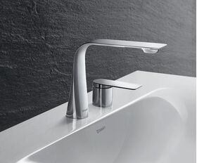 Duravit 2-Loch-Waschtischbatterie D.1 M ohne Zugstangen-Ablaufgarnitur chrom