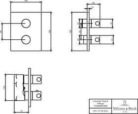 V&B Fertigmontageset Thermostat 150x58x190mm bru nickel matt