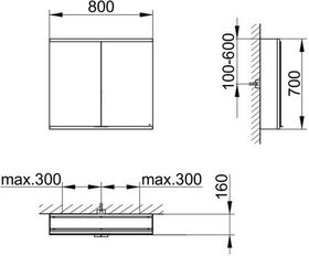 Keuco Spiegelschrank ROYAL MODULAR 2.0 Breite 800mm Höhe 700mm Tiefe 160mm