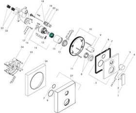 Einhebel-Wannenmischer AXOR CITTERIO Unterputz stainless steel optic