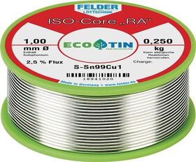 Lötdraht ISO-Core® RA 1mm 250g S-Sn99Cu1 FELDER