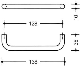 Möbelgriff 548.138B PA 98 signalweiß ma 128mm D.10mm HEWI