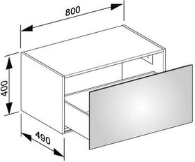 Keuco Sideboard X-LINE 800x400x490mm Inox