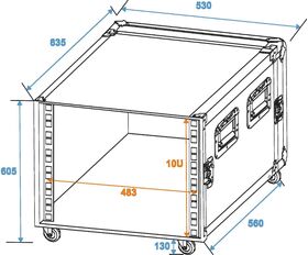 ROADINGER Rack Profi KM 10HE 55cm mit Rollen