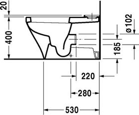 Duravit Stand-WC-Kombination DURASTYLE tief, 370x700mm, Abgang Vario weiß WG