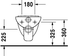 Duravit Wand-WC D-CODE COMPACT tief, 350x480mm HygieneGlaze weiß