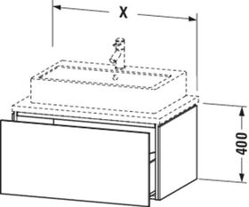 Duravit Konsolenunterschrank L-CUBE 400x620x547mm weiß hochglanz