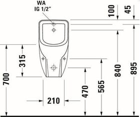 Urinal Duravit No.1 305x290mm Zul v hinten ohne Fliege weiß