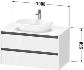 Duravit Waschtischunterbau Ketho.2 1000x568x550mm weiß supermatt