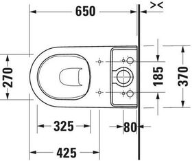 Duravit Stand-Tiefspül-WC D-NEO rim. f Kombi m Spülk. Ab Var HG weiß