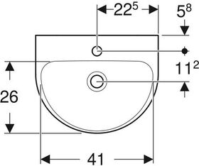 Geberit Handwaschbecken RENOVA m Hahnloch ohne Überlauf 450x360mm weiß