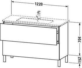 Duravit Waschtischunterbau L-CUBE 1220x481x704mm weiß supermatt