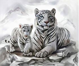 Diamond Painting Tigermama 40x30cm