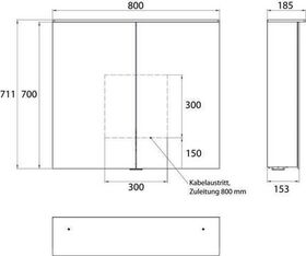 Emco LED-Lichtspiegelschr. PURE 2 DESIGN AP 800x711mm 2-tü m Lichtsegel Aluminiu