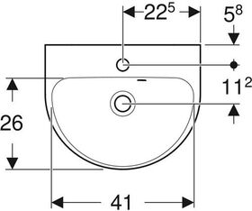 Geberit Handwaschbecken RENOVA m HL mit Überlauf 450x360mm weiß KT