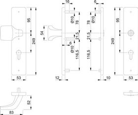 Schutzgarnitur E61G/2221/2210 VA F69 92mm 67-77mm HOPPE