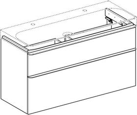 Geberit WT-Unterschrank SMYLE Square 1184x617x470mm Lack sandgrau hochglanz