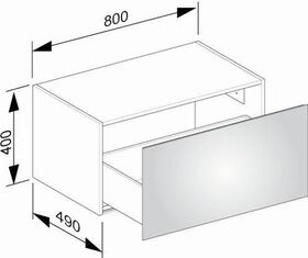 Keuco Sideboard X-LINE 800x400x490mm vulkanit