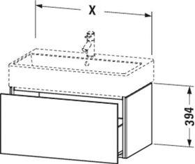 Duravit Waschtischunterbau L-CUBE 394x484x459mm betongrau matt