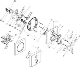 Thermostat AXOR CITTERIO UP m Ab-/Umstellv. u HGri Stain st optic