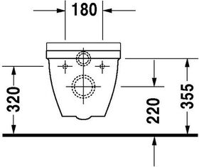 Duravit Wand-WC STARCK 3 VITAL tief, 360x700mm, barrierefrei weiß