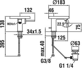 Laufen Einhand-Bidetmischer KARTELL mit Deko-Disc transparent chrom