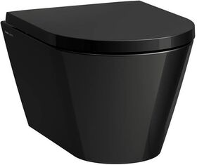 Laufen Wand-WC COMPACT KARTELL spülrandlos, Tiefspüler schwarz