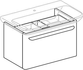 Geberit Waschtischunterschrank MYDAY 680x410x430mm Lack weiß hochglanz