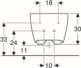 Geberit Wand-Bidet ONE geschl Fo o ÜL we Ble glanzverchromt KT