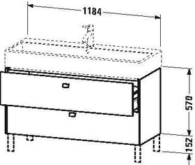 Duravit Waschtischunterbau BRIOSO Griffe Frontfarbe 570x1184x459mm bas ma