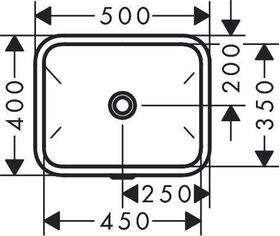 HG Unterbauwaschtisch Xuniva Q 450x350mm o HL m ÜL weiß ohne SmartClean