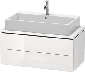 Duravit Waschtischunterbau L-CUBE 920x477mm 2 Schubk we hgl ES Ahorn mitte