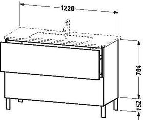 Duravit Waschtischunterbau L-CUBE 1220x481x704mm weiß hochglanz