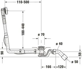 Duravit Ab-/Überlaufgarnitur QUADROVAL chrom