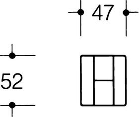 Scharnier DIN re.H.52mm B.47mm PA m.Metalleinleger anthrazitgrau,ma HEWI