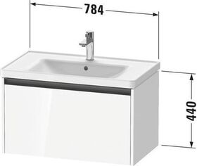 Duravit Waschtischunterbau Ketho.2 784x440x455mm weiß supermatt